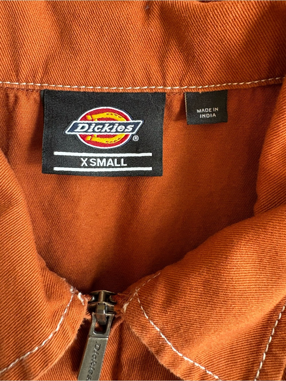 Dickies Florala Coveralls Womens XS Workwear Elastic Waist Zip Front Orange - Picture 2 of 15